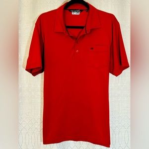 Travis Mathew Polo Golf Mens Large Shirt Red Short Sleeve MINT CONDITION #136